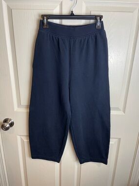 COS Barrel Leg French Terry Black Wide-Leg Lounge Pants XS